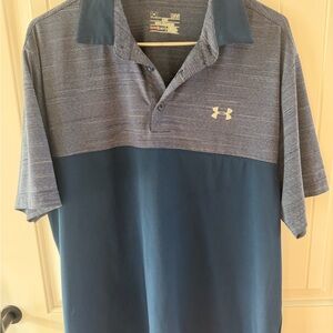 Under Armour Men's Two-Tone Blue Polo Shirt